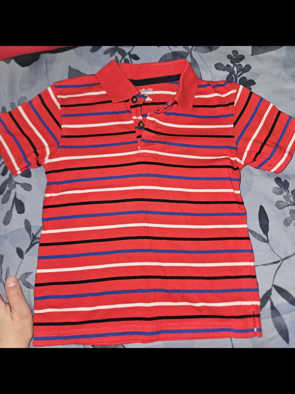 Toddler Boy's Red Striped Polo Shirt Short Sleeve Top 4T